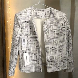 Tweed aritzia blazer size 4 in Lilac and white